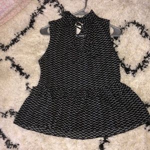 Dressy black and white top